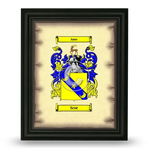 Scot Coat of Arms Framed - Black