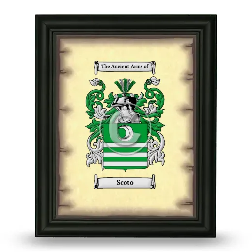 Scoto Coat of Arms Framed - Black