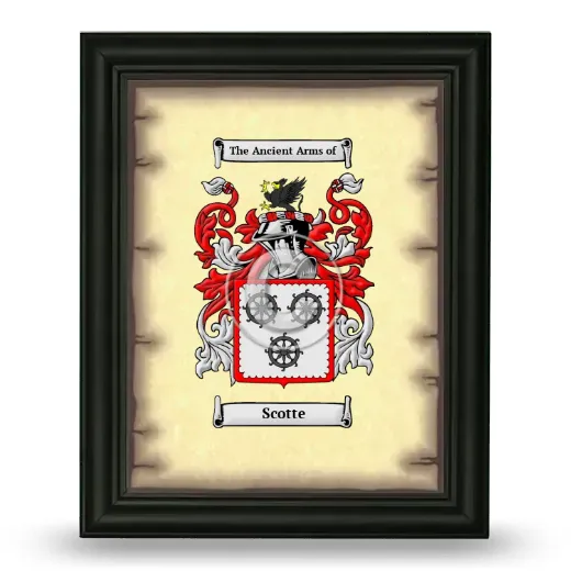 Scotte Coat of Arms Framed - Black