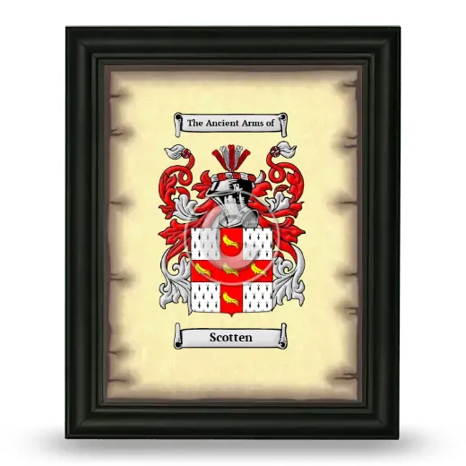 Scotten Coat of Arms Framed - Black