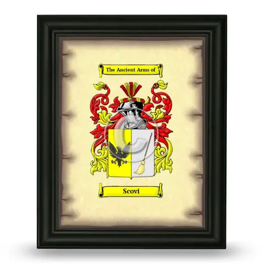 Scovi Coat of Arms Framed - Black