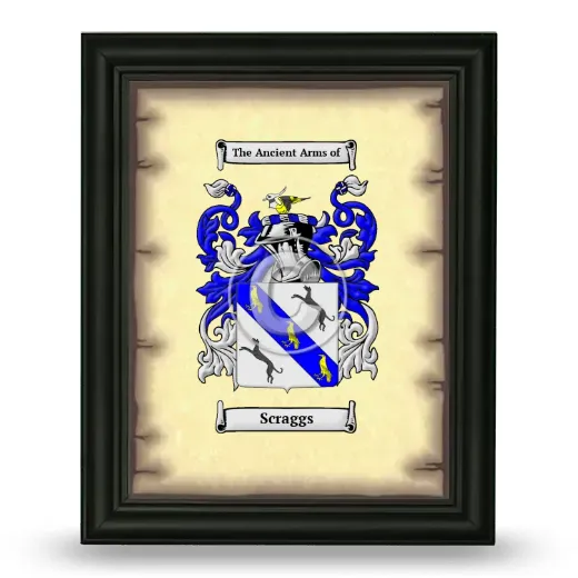 Scraggs Coat of Arms Framed - Black