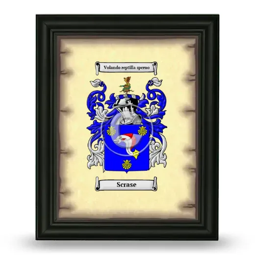 Scrase Coat of Arms Framed - Black