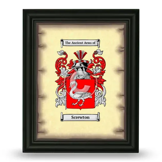 Screwton Coat of Arms Framed - Black
