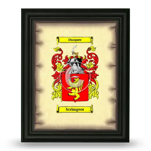 Scrimgeor Coat of Arms Framed - Black