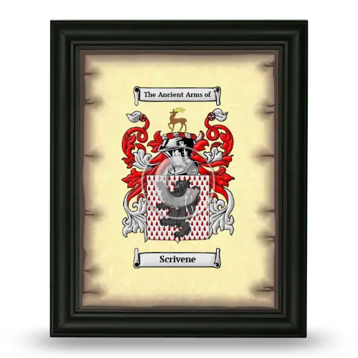Scrivene Coat of Arms Framed - Black