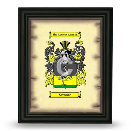 Scronce Coat of Arms Framed - Black