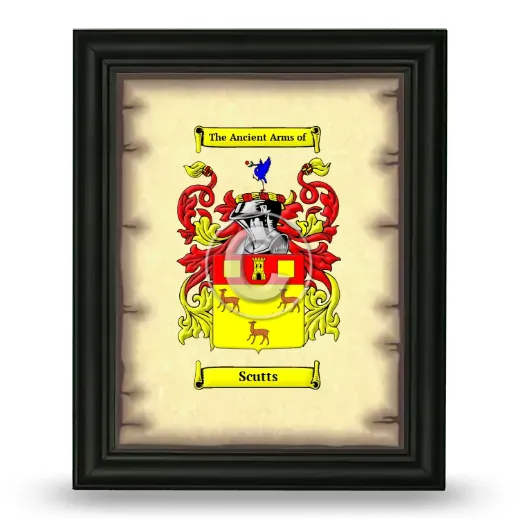 Scutts Coat of Arms Framed - Black