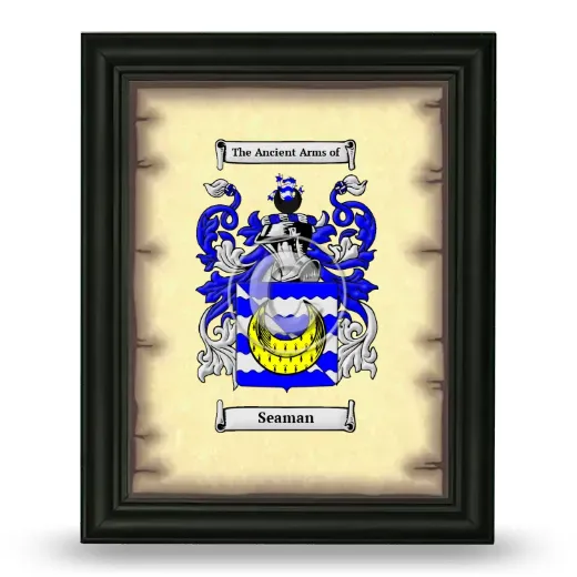 Seaman Coat of Arms Framed - Black