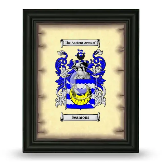 Seamons Coat of Arms Framed - Black