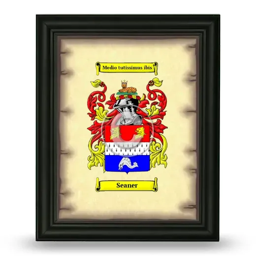 Seaner Coat of Arms Framed - Black