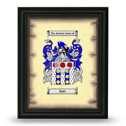 Seat Coat of Arms Framed - Black