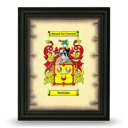 Seatons Coat of Arms Framed - Black