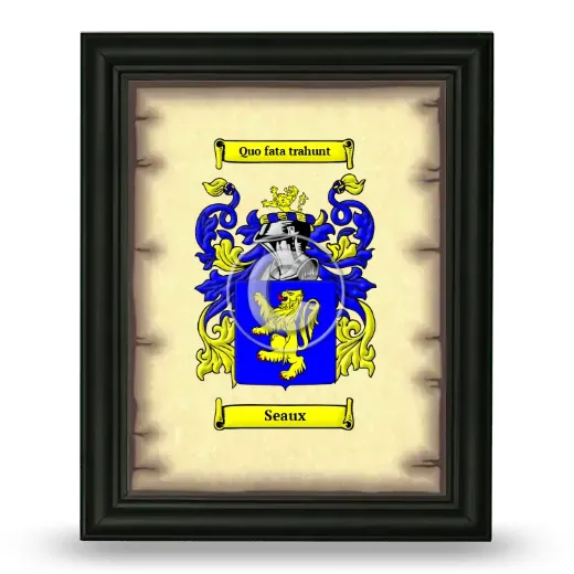 Seaux Coat of Arms Framed - Black
