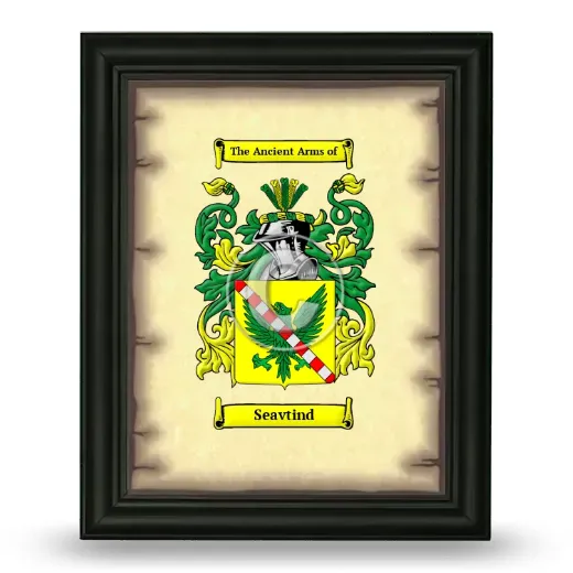 Seavtind Coat of Arms Framed - Black