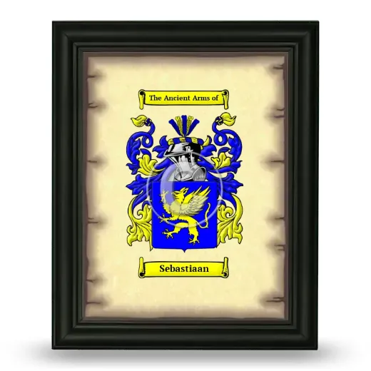 Sebastiaan Coat of Arms Framed - Black