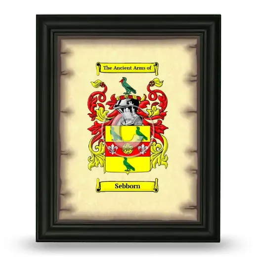 Sebborn Coat of Arms Framed - Black