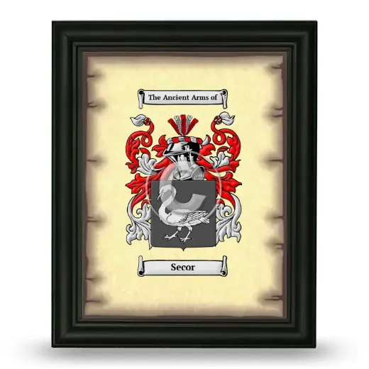 Secor Coat of Arms Framed - Black