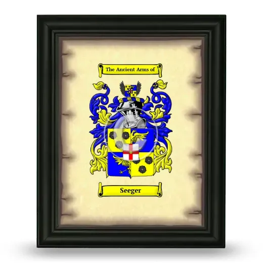 Seeger Coat of Arms Framed - Black