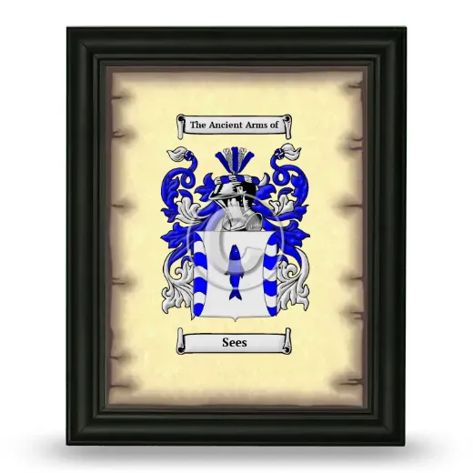 Sees Coat of Arms Framed - Black