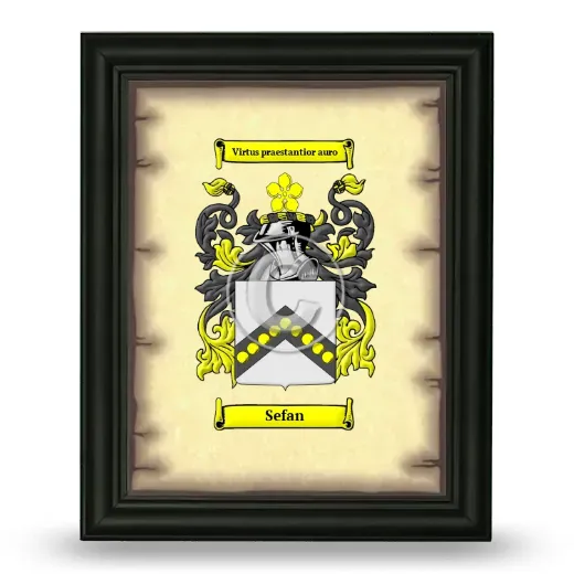 Sefan Coat of Arms Framed - Black