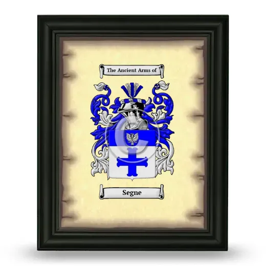 Segne Coat of Arms Framed - Black