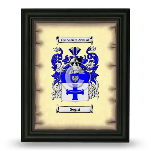 Segni Coat of Arms Framed - Black