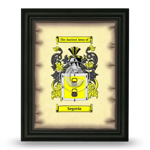 Segovia Coat of Arms Framed - Black