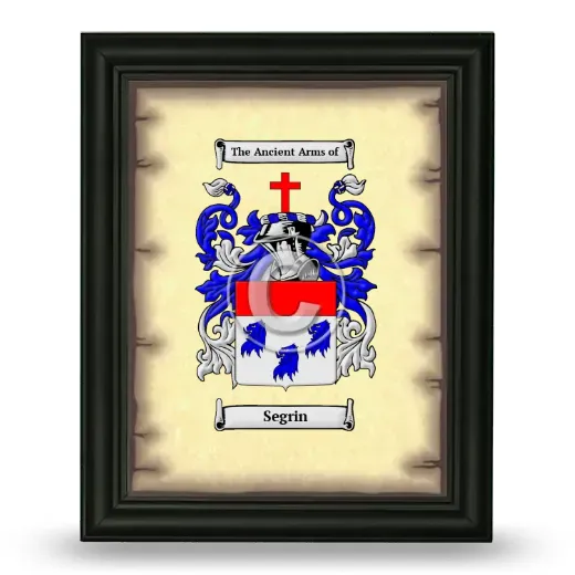 Segrin Coat of Arms Framed - Black