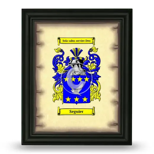 Seguier Coat of Arms Framed - Black