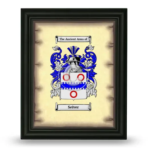 Seiver Coat of Arms Framed - Black