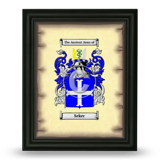 Seker Coat of Arms Framed - Black