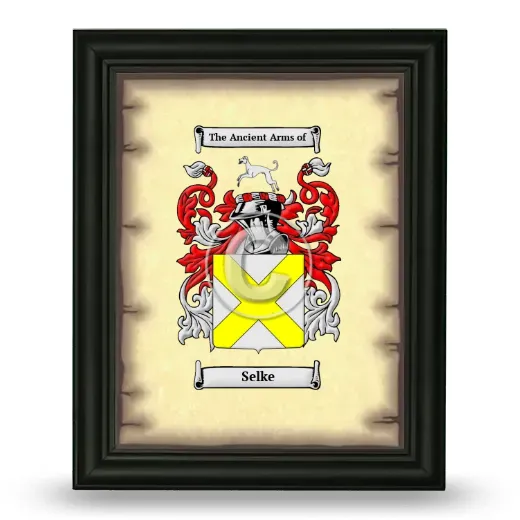 Selke Coat of Arms Framed - Black