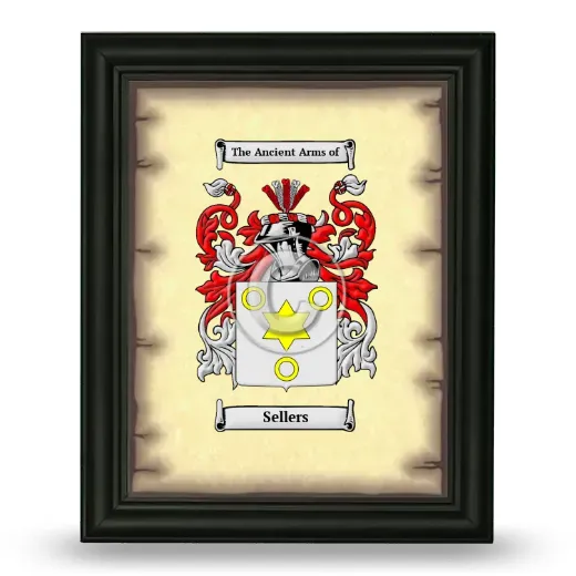 Sellers Coat of Arms Framed - Black