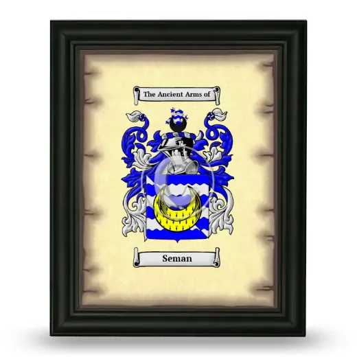Seman Coat of Arms Framed - Black