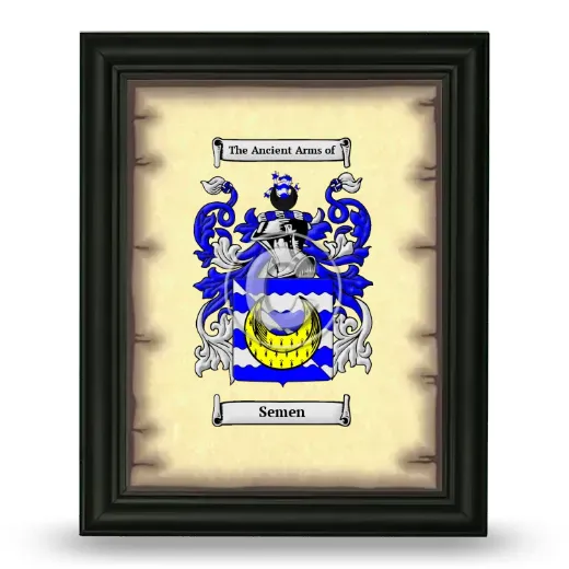 Semen Coat of Arms Framed - Black