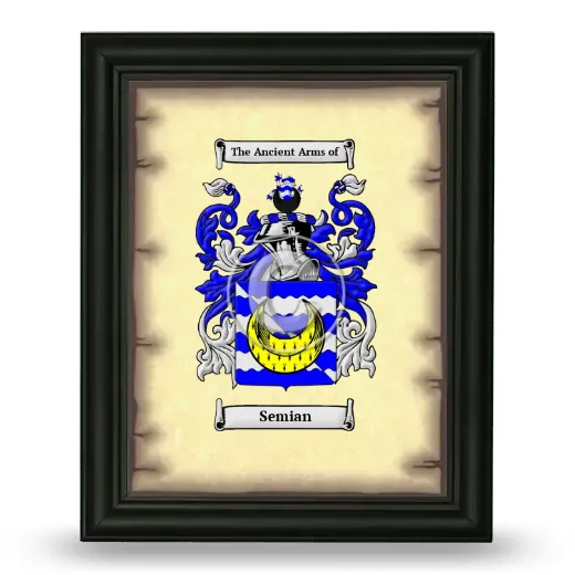 Semian Coat of Arms Framed - Black