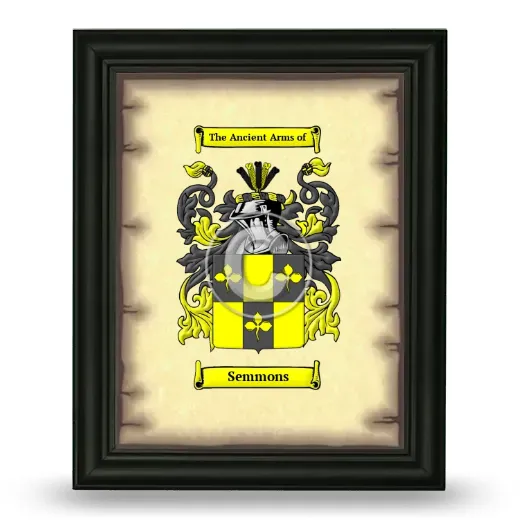 Semmons Coat of Arms Framed - Black