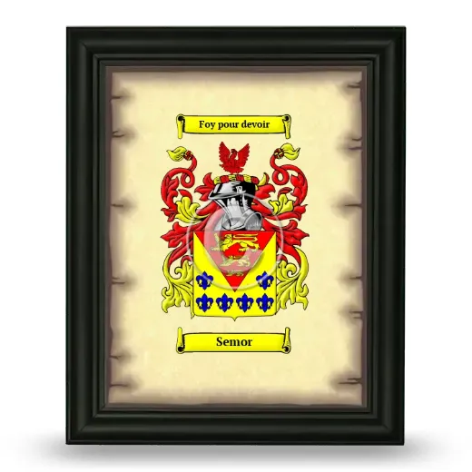 Semor Coat of Arms Framed - Black