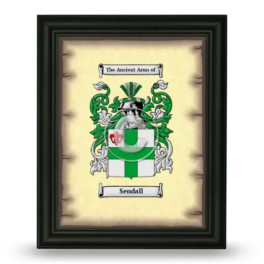 Sendall Coat of Arms Framed - Black