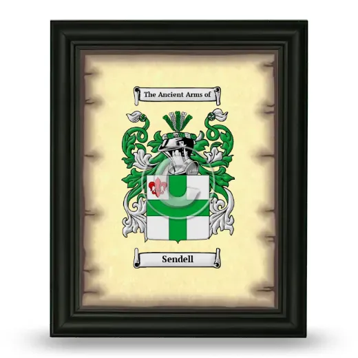 Sendell Coat of Arms Framed - Black