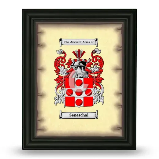 Seneschal Coat of Arms Framed - Black