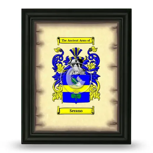 Serano Coat of Arms Framed - Black