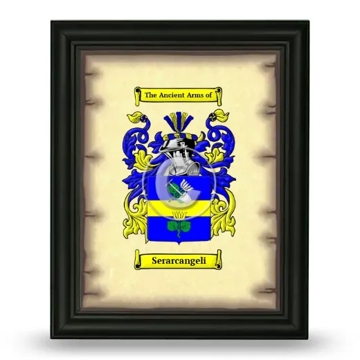 Serarcangeli Coat of Arms Framed - Black