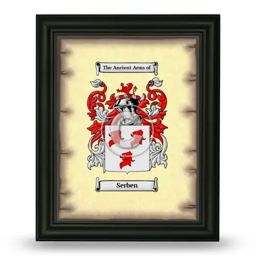 Serben Coat of Arms Framed - Black