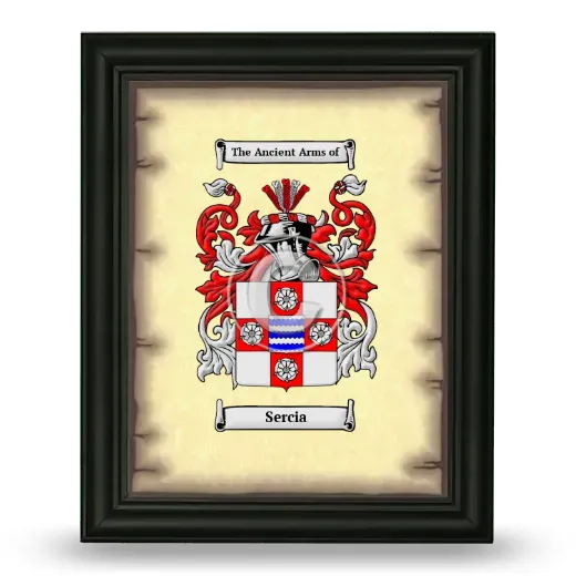 Sercia Coat of Arms Framed - Black