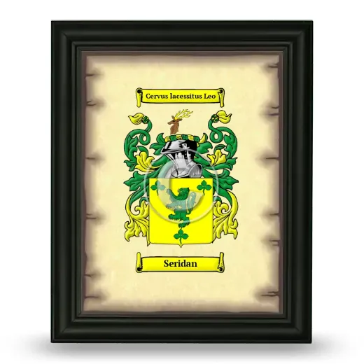 Seridan Coat of Arms Framed - Black
