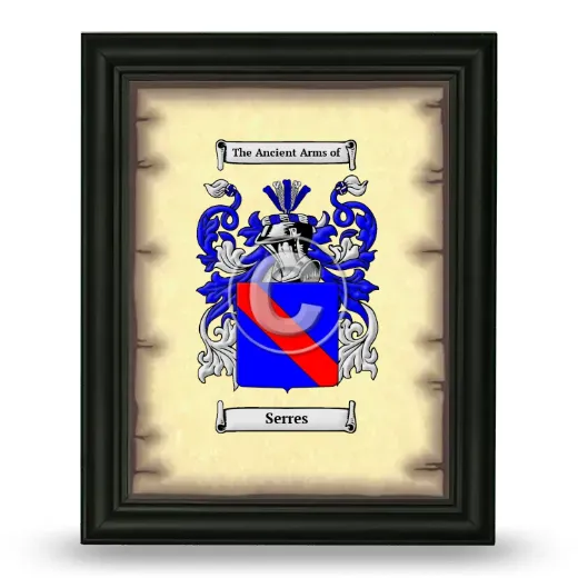 Serres Coat of Arms Framed - Black