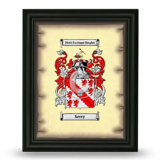 Serry Coat of Arms Framed - Black