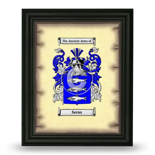 Serus Coat of Arms Framed - Black